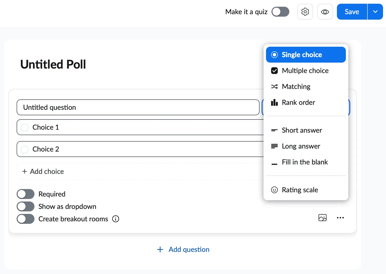 create the Poll screen